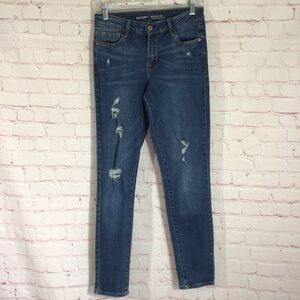 Old Navy Rockstar Distressed Mid-Rise Medium Wash Blue Denim Jeans - Size 6
